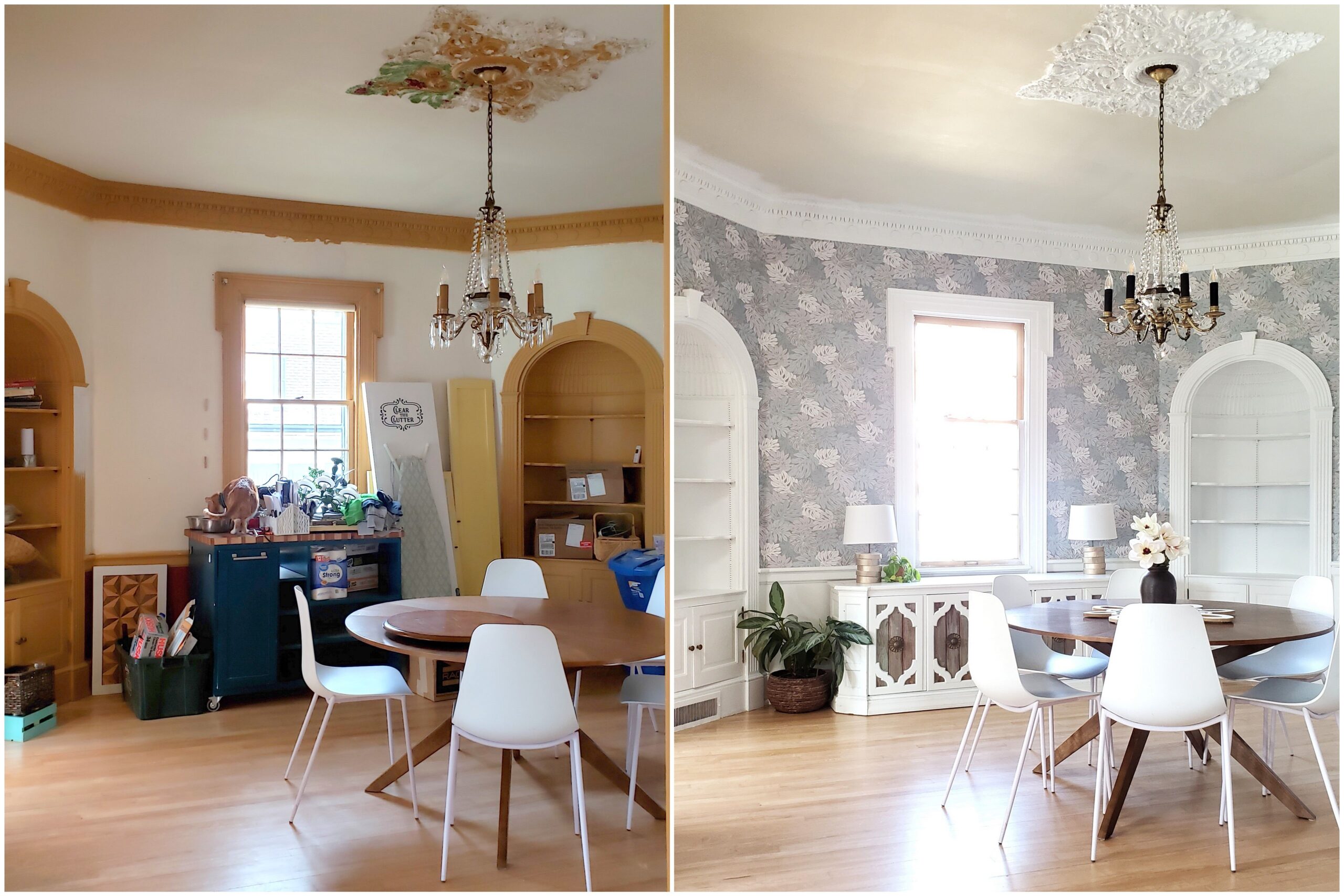 Dining-room-makeover-with-wallpaper-BEFORE-AFTER-Reality-Daydream-scaled